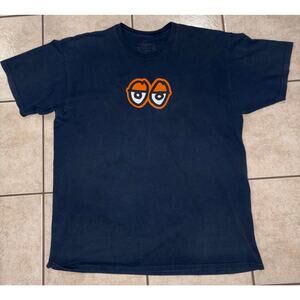 Krooked Mark Gonzales Eyes T shirt X large navy